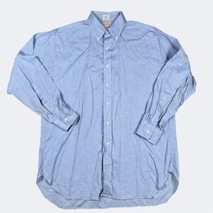 Gitman Bros Davidsons TTX Pinpoint Oxford Dress Shirt Blue Mens Button Down XL